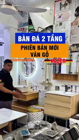 Bàn đá lvabo cũng có màu vân gỗ😃#thietbivesinh #namphathome #kazer #tbvs #lavabo 