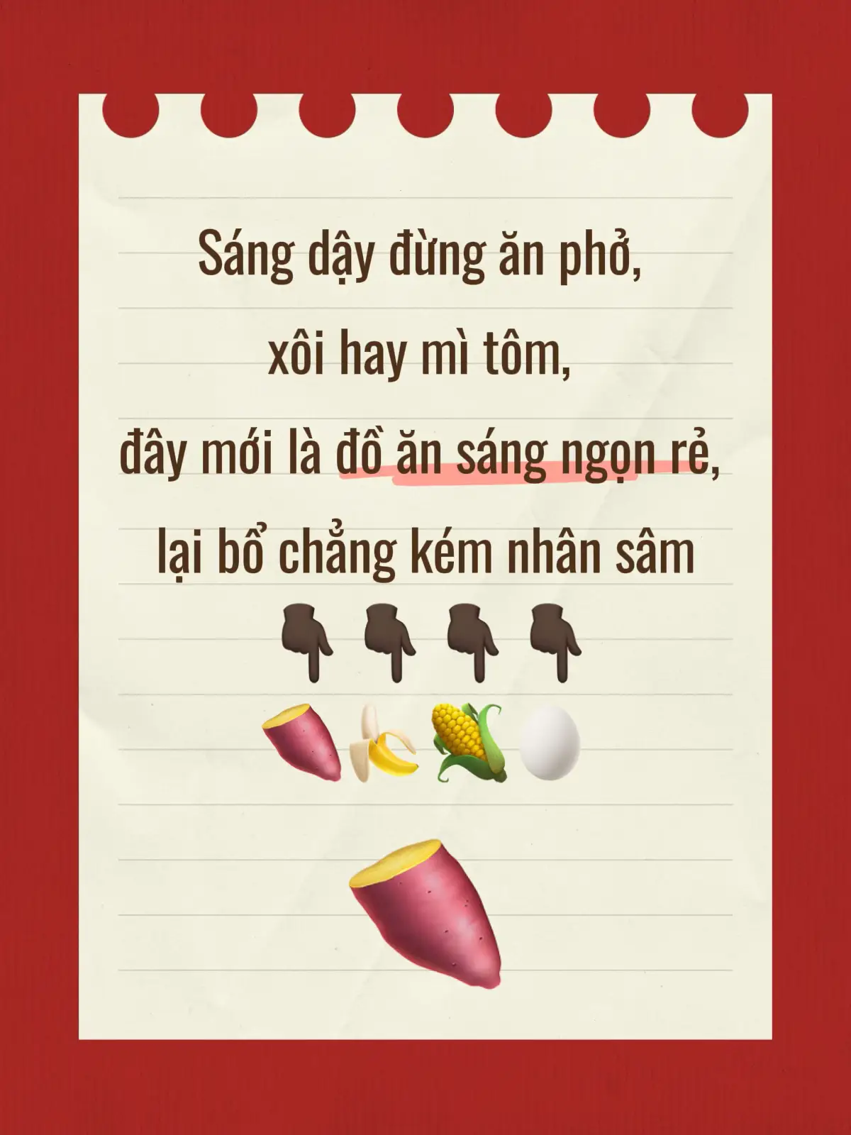 Đây là món đồ ăn sáng ngon, bổ, giá cả bình dân lại tốt cho sức khỏe của mọi người. 1️⃣🥚Trứng Trứng là lựa chọn quen thuộc chc sáng trên khắp thế giới. Với hàm lượng protein cao, dễ chế biến và tạo cảm giác no lâu, trứng giúp kiểm soát khẩu phần ăn, hỗ trợ giảm cân và duy trì năng lượng ổn định suốt buổi sáng. 2️⃣Quả mọng Các loại quả mọng như dâu tây, việt quất, mâm xôi... không chỉ hấp dẫn về hương vị mà còn cực kỳ tốt cho sức khỏe. Chúng chứa ít calo, giàu chất xơ và nhiều chất chống oxy hóa, đặc biệt là anthocyanin - hợp chất giúp giảm viêm, phòng ngừa bệnh tim mạch, tiểu đường, ung thư và cải thiện chức năng não bộ.Các loại quả mọng như dâu tây, việt quất, mâm xôi... không chỉ hấp dẫn về hương vị mà còn cực kỳ tốt cho sức khỏe. 3️⃣🌽Ngô luộc Một bắp ngô luộc (khoảng 164g) chứa khoảng 177 calo, giàu chất xơ và omega- 6, hỗ trợ tiêu hóa khỏe mạnh và bảo vệ hệ ruột. Việc ăn ngô vào bữa sáng giúp nuôi く trợ tiêu hóa khỏe mạnh và bảo vệ hệ ruột. Việc ăn ngô vào bữa sáng giúp nuôi dưỡng các tế bào ruột và giảm nguy cơ mắc các bệnh về đường ruột, bao gồm ung thư. 4️⃣🍠Khoai lang Khoai lang là nguồn năng lượng tuyệt vời để khởi động ngày mới. Loại củ này chứa nhiều beta-carotene, vitamin C, vitamin B1 và hơn 10 loại khoáng chất quan trọng, hỗ trợ tăng cường hệ miễn dịch và ổn định đường huyết. Khoai lang cũng là lựa chọn phù hợp với người ăn kiêng hoặc cần duy trì cân nặng. 5️⃣🍌Chuối Một quả chuối lớn chỉ chứa khoảng 100 kcal, nhưng cung cấp đến 4-5g chất xơ - tương đương 15% nhu cầu chất xơ mỗi ngày. Ăn chuối vào buổi sáng giúp tạo cảm giác no, hạn chế cảm giác thèm ăn và hỗ & trợ giảm cân lành mạnh. Chuối cũng giúp kích thích hệ tiêu hóa, tăng cường trao đổi chất và cân bằng natri, rất tốt cho tim mạch. #shop_docau86 #suckhoe #vietnam #songkhoe #thinhhanh 