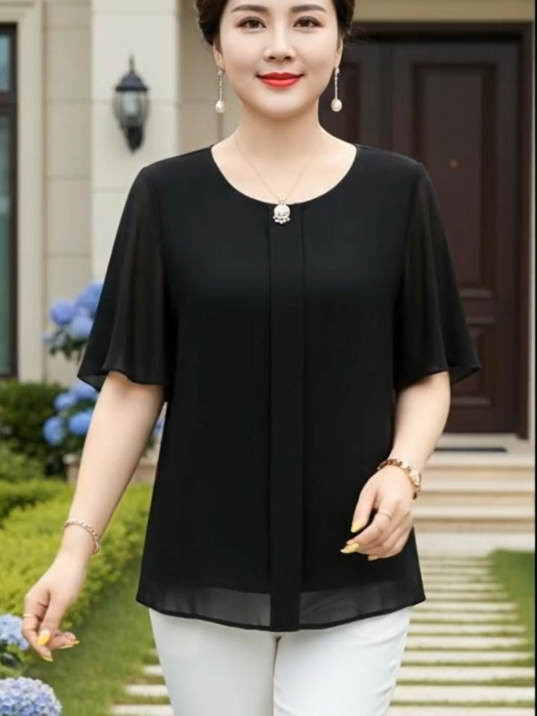 Áo kiểu trung niên dáng suông xếp ly tinh tế #thoitrangtrungnien #thoitrangbigsize #xuhuong #macdepmoingay #aotrungniendep