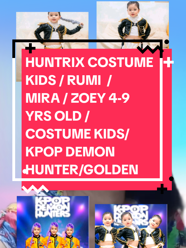 HUNTRIX COSTUME KIDS / RUMI  / MIRA / ZOEY 4-9 YRS OLD /COSTUME KIDS/ KPOP DEMON HUNTER/GOLDEN #kpopdemonhunters #huntrixcostume #trendyootdforkids #affiliatemarketing #fypspotted 