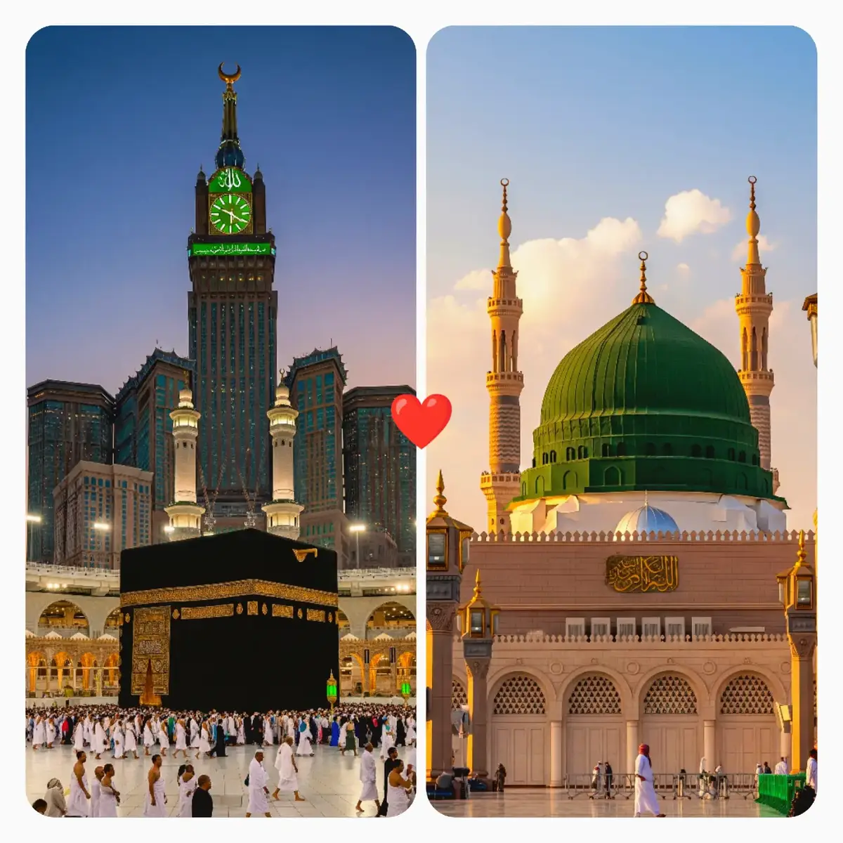 Madinah Munawara 🥰❤️🥰 Madinah, the City of the Prophet, shines bright A beacon of faith, where Islam's history takes flight The Masjid an-Nabawi, a mosque of grandeur and might Where the Prophet Muhammad's tomb is a sacred sight The city's streets are lined with date palms, green and tall A tranquil oasis, where faith and peace enthrall Madinah's rich history and heritage are palpable and real Madinah's rich history and heritage are palpable and real A place where Muslims from all over the world come to feel The city's warm hospitality and welcoming smile Make it a place of pilgrimage, worth traveling a long while #makkahmadinah🕋 #unfreezemyacount #islamicvideo #foryou #growmyaccount 