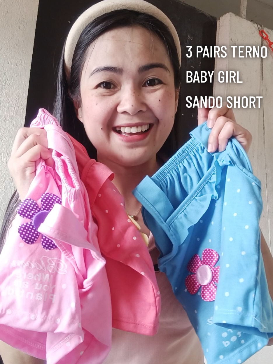 0 upto 6months old 3pairs terno sando at short.  #babygirl #babyterno ##babyclothes #3pairsterno 