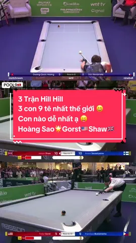 3 trận Hill hill :))  3 con 9 cửa lỗ 😆 3 cú bắn trượt  #hoangsao #fedorgorst #jaysonshaw #billiards #thinhhanh 