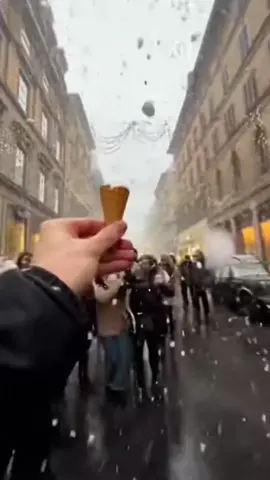 The new trend is catching ice cream 🍦on the fly when it snows 😂🤣😅