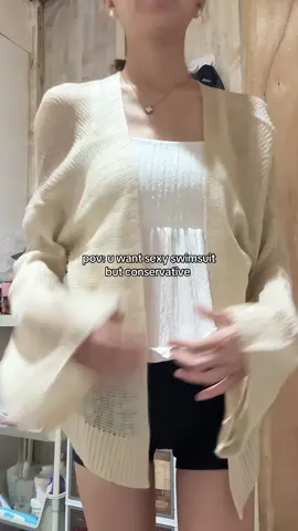 😝❤️ #fyp #bikini #swimsuit #cardigan 