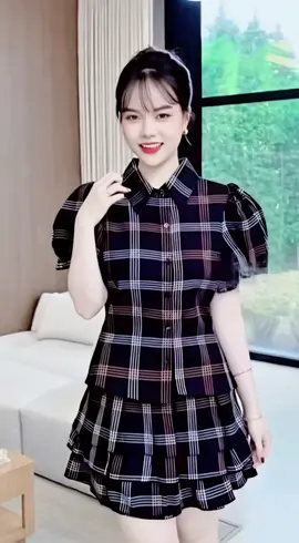 Thời Trang Nữ Bigsize 50–95kg – Set Áo Sơ Mi Nữ Tay Bồng Phối Chân Váy Tầng Caro Bigsize Xinh Đẹp Cao Cấp Dễ Thương Freesize 50–95kg #setaosomivaycaro #setdobigsize #setdonu #aosomitutaybong #minhnguyet3799 