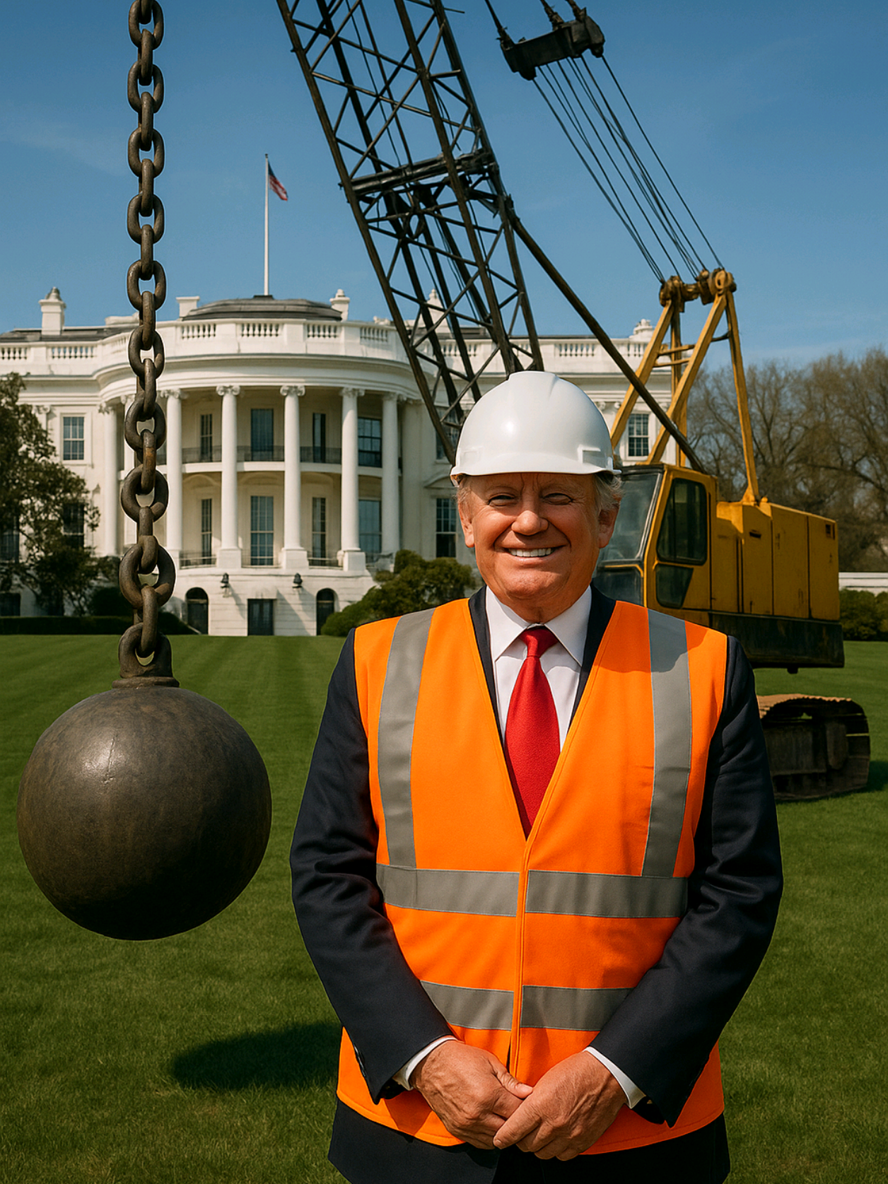 White House Demolition Making Room for New King's Ballroom 🇺🇸🏛️🏗️🍔👑