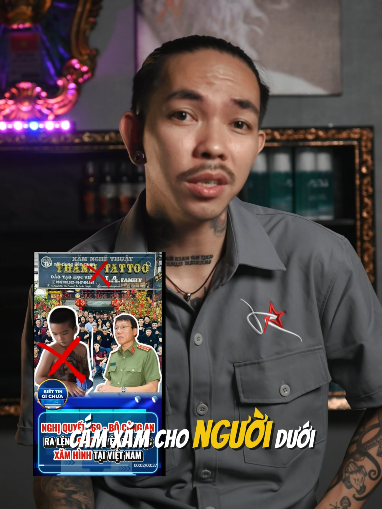 Ủa bữa giờ cái tin cấm xăm cho người dưới 18 tuổi chuẩn chưa anh em #tattoo #tattoos #hinhxamdep #rosaigontattoo #dcgr