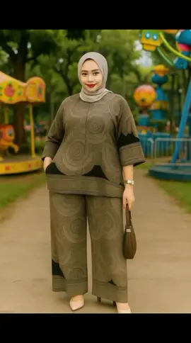 OneSet Stelan bahan Rayon, Lengan 7/8 .  #stelanoneset #stelanwanitakekinian #ootdhijabstyle #fyp #fypppppppppppppp 