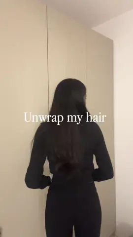 Unwrap my hair with me #naturalhair #straighthair #silkpress #type4hair #blackgirl 