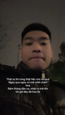 Thật sự thì cũng thật tiếc cho tôi quá Ngày qua ngày cứ mải miết chăm hoa Năm tháng dần xa, nhận ra trái tim tôi giờ đây đã hoá đá