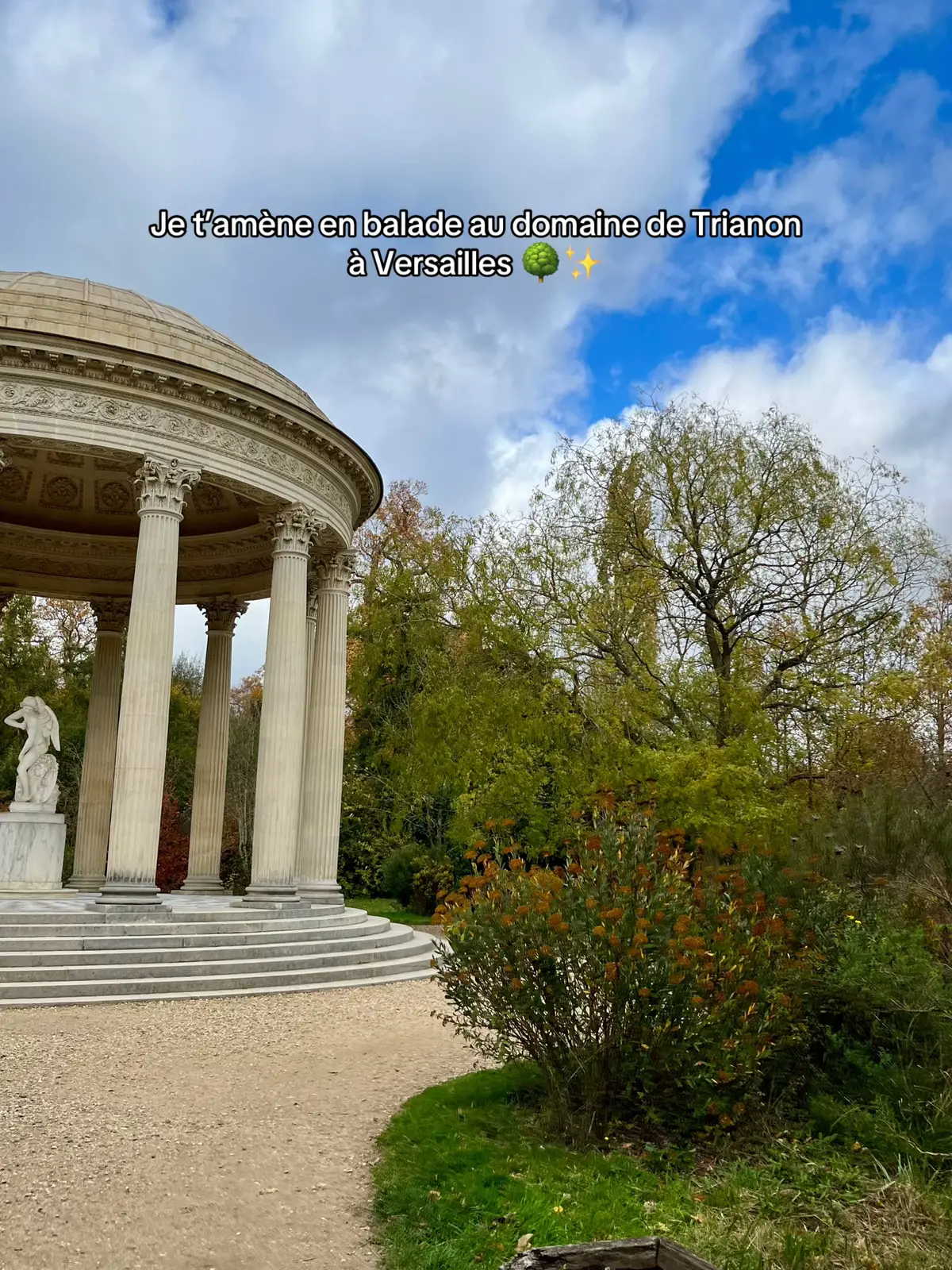 Une balade magnifique et apaisante à moins d’une heure de Paris ! Tu connaissais ? 💌 En plus, c’est gratuit pour les -26 ans ✨ #versailles #trianon #hameaudelareine #balade #nature 