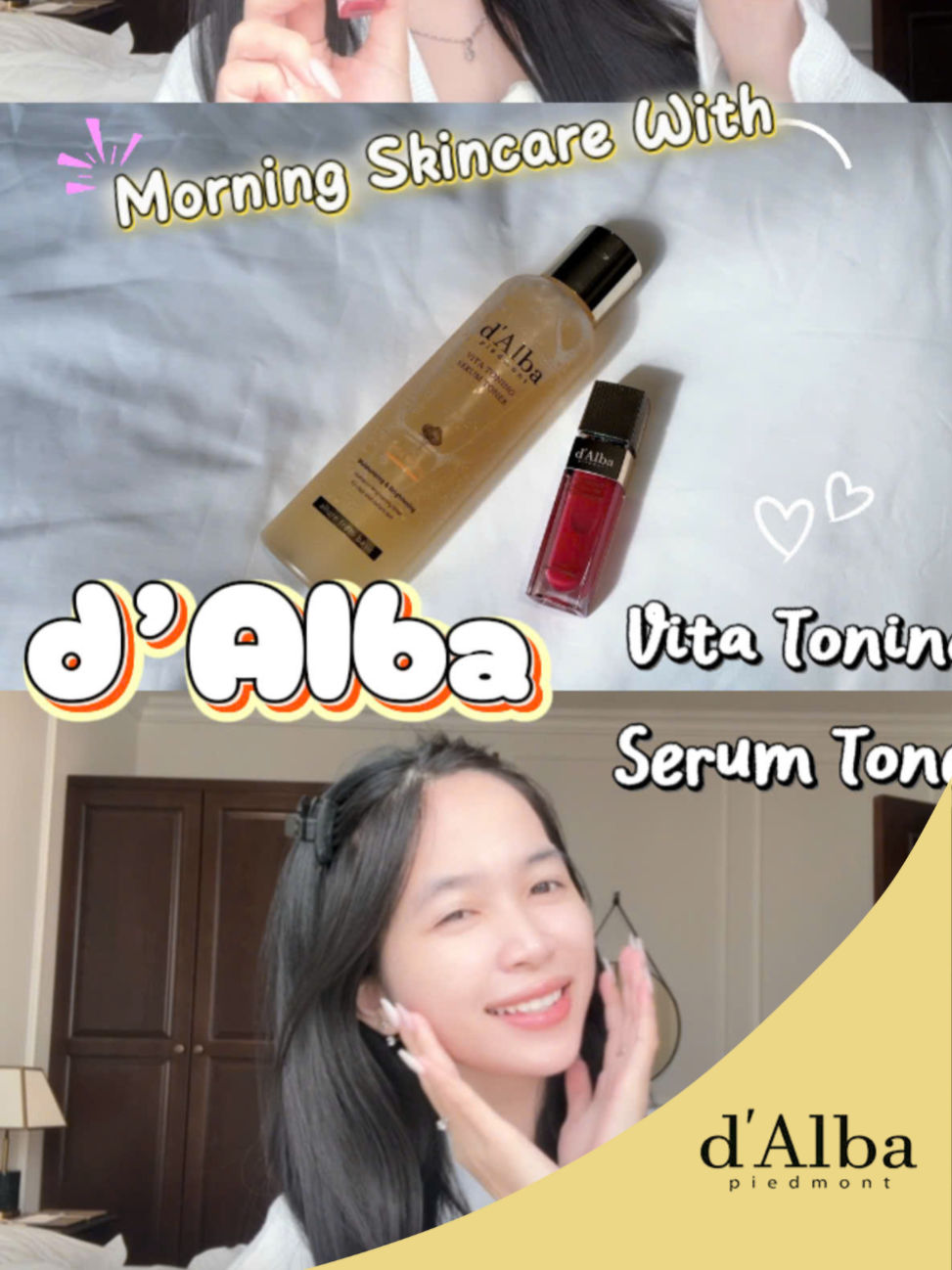 Morning skincare with d'Alba 💜✨ #dalba #dalbavn #glowy