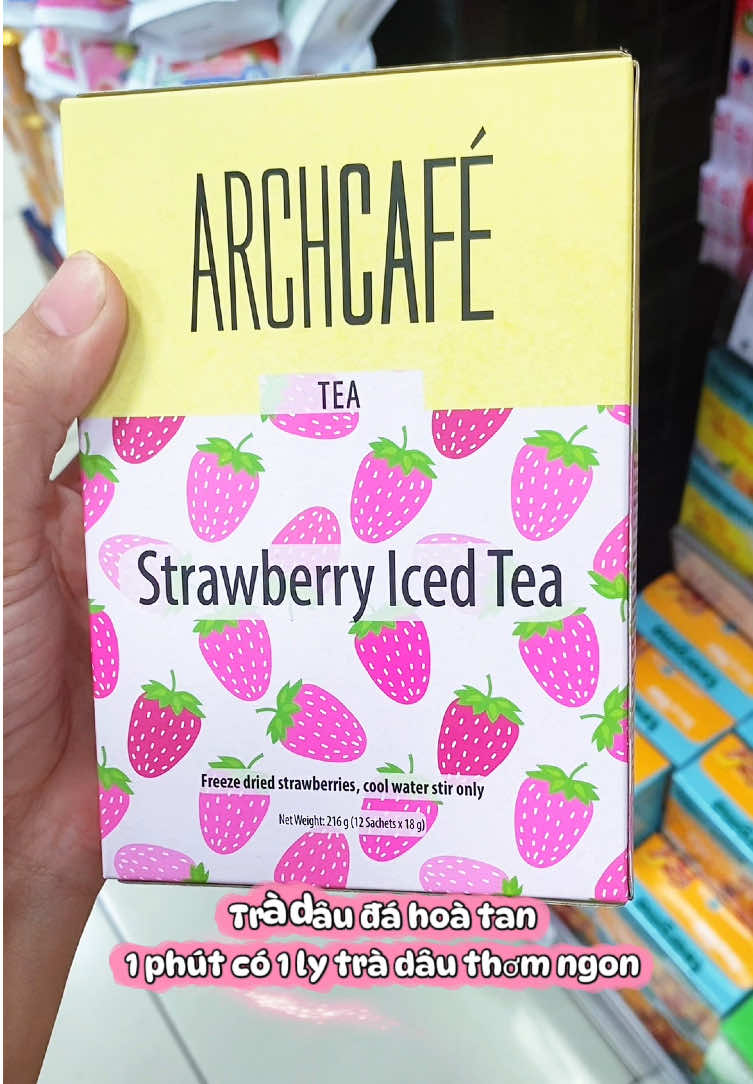 Trà dâu đá hoà tan Archcafe #tradau #tra #thucuong #hangtieudung #fybシ 