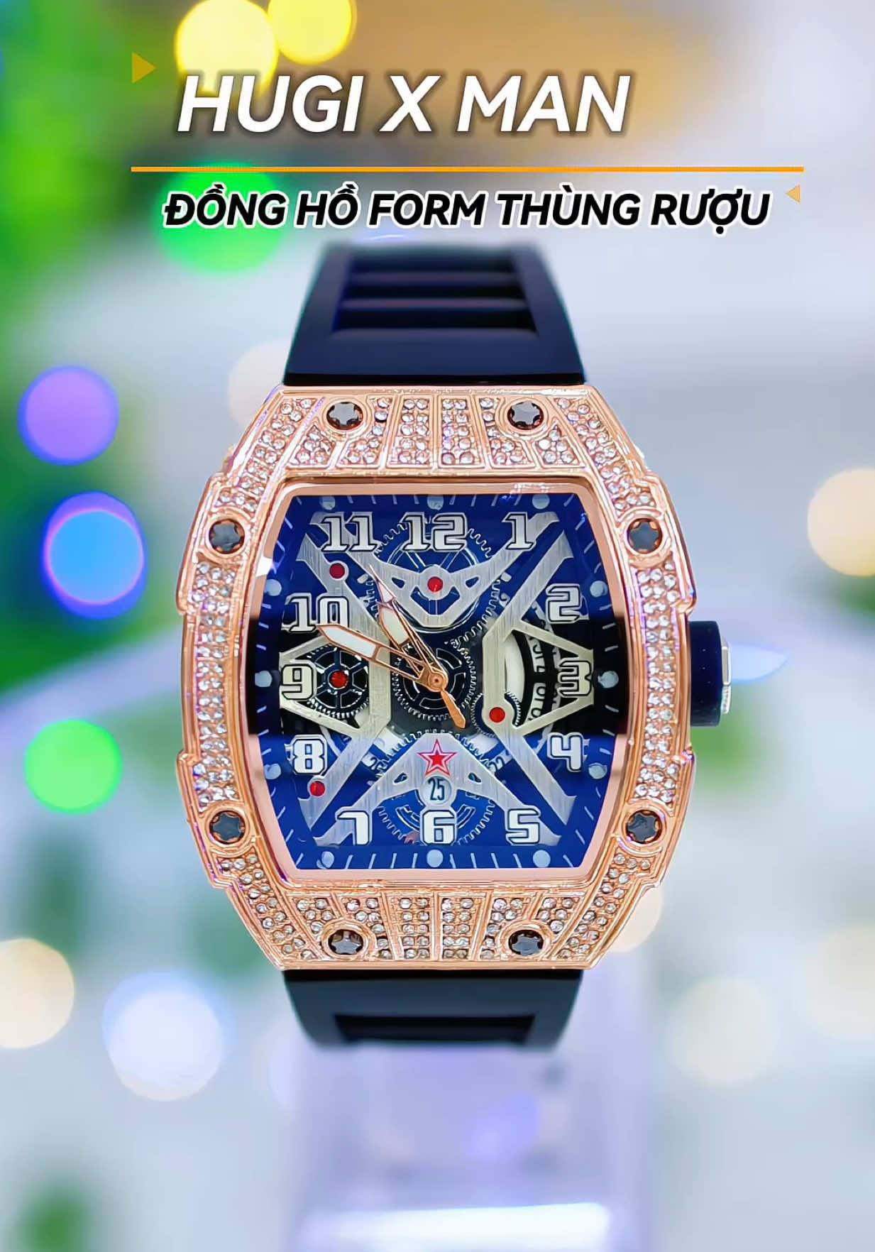Đồng hồ nam hugi form thùng rượu #dongho #donghonam #donghothoitrang 
