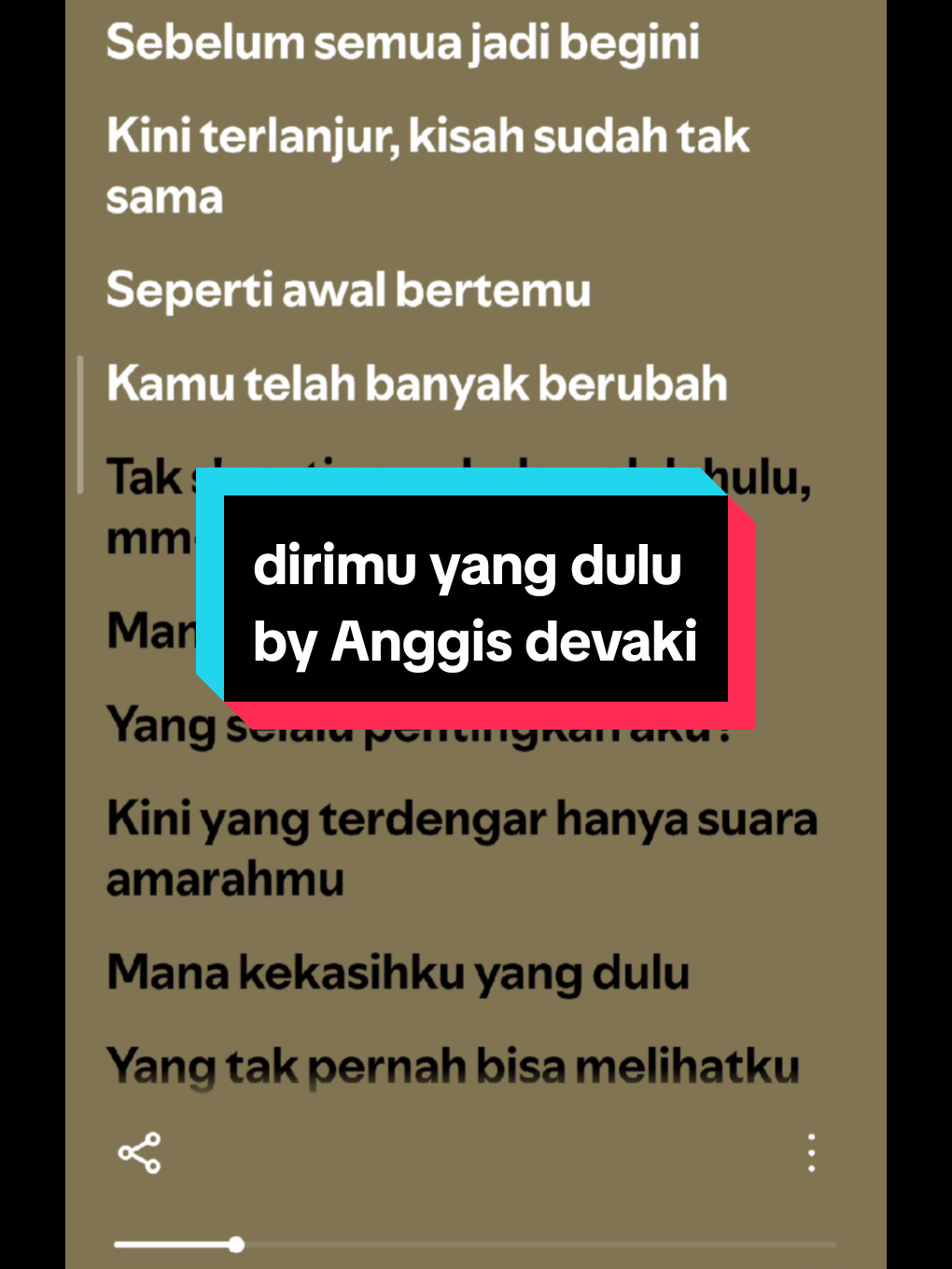 Dirimu yang dulu 🎶 #anggisdevaki  #spotify 