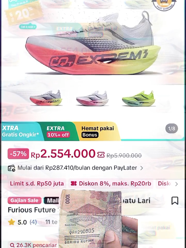 aku kurang mampu uang ku tinggal seribu mana bisa beli 😞 #sepatu #Running #run #fastandfurious 