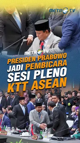 Presiden RI Prabowo Subianto, menyampaikan pandangannya dalam sesi pleno Konferensi Tingkat Tinggi (KTT) ASEAN di Malaysia, Minggu (26/10) waktu setempat. Pidato tersebut menegaskan komitmen Indonesia terhadap kerja sama regional yang inklusif dan berkelanjutan. #metrotv #tiktokmetrotv #beritaviral #viral #tiktokberita #fyp #prabowo #prabowosubianto #presidenri #presidenindonesia #ktt #asean #pidato #indonesia #regional #koferensitingkattinggi