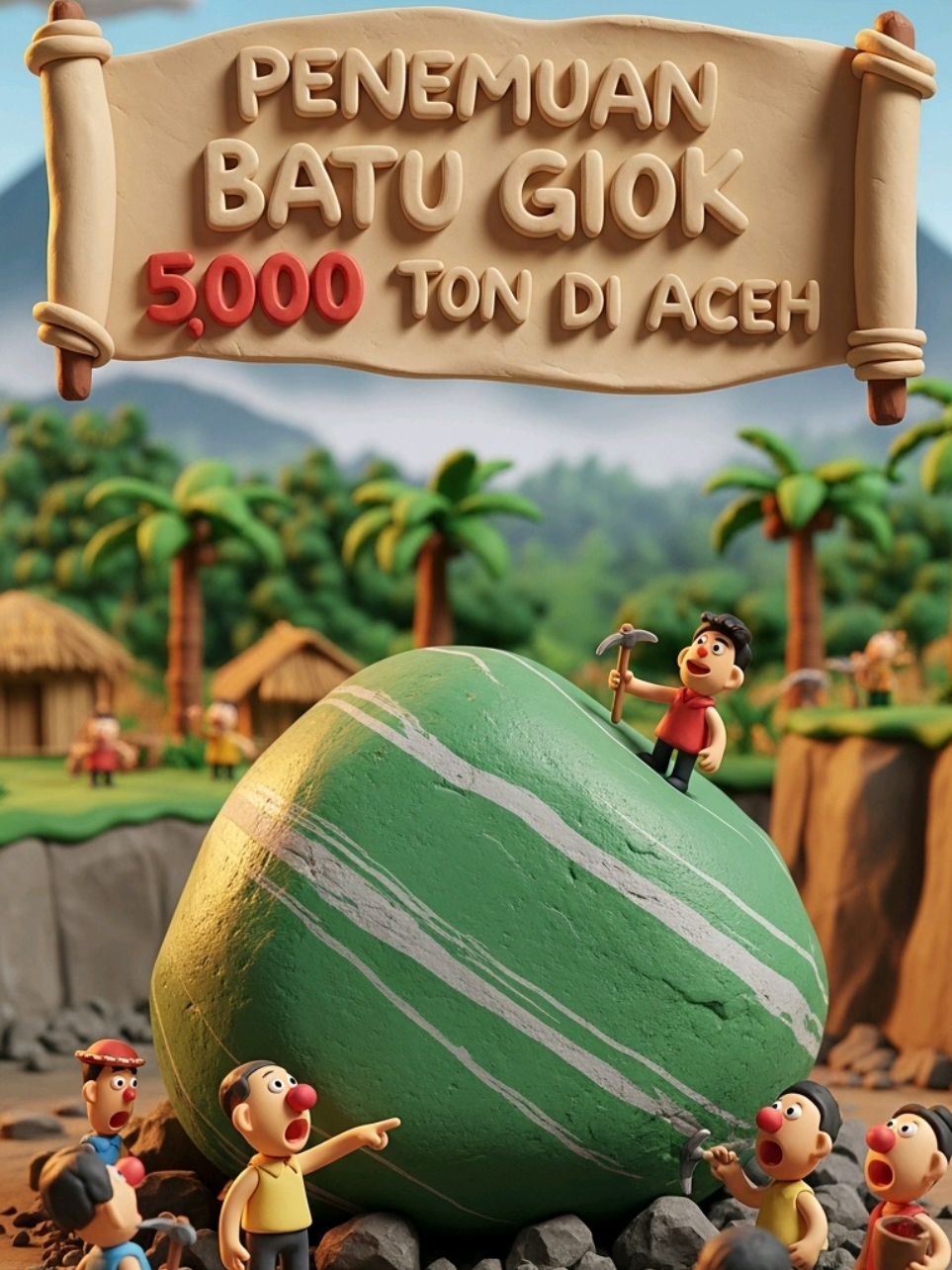 Bagian 9 | Penemuan Batu Giok 5000 Ton Di Aceh 🪨 #clayanimation #claymation #batugiok #faktaunik #fypindonesia 