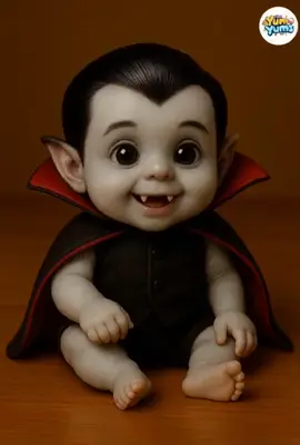 Vampire baby 🎃🥰 #theyumyums #cuteaibaby #asmr #halloweenlook #trending 