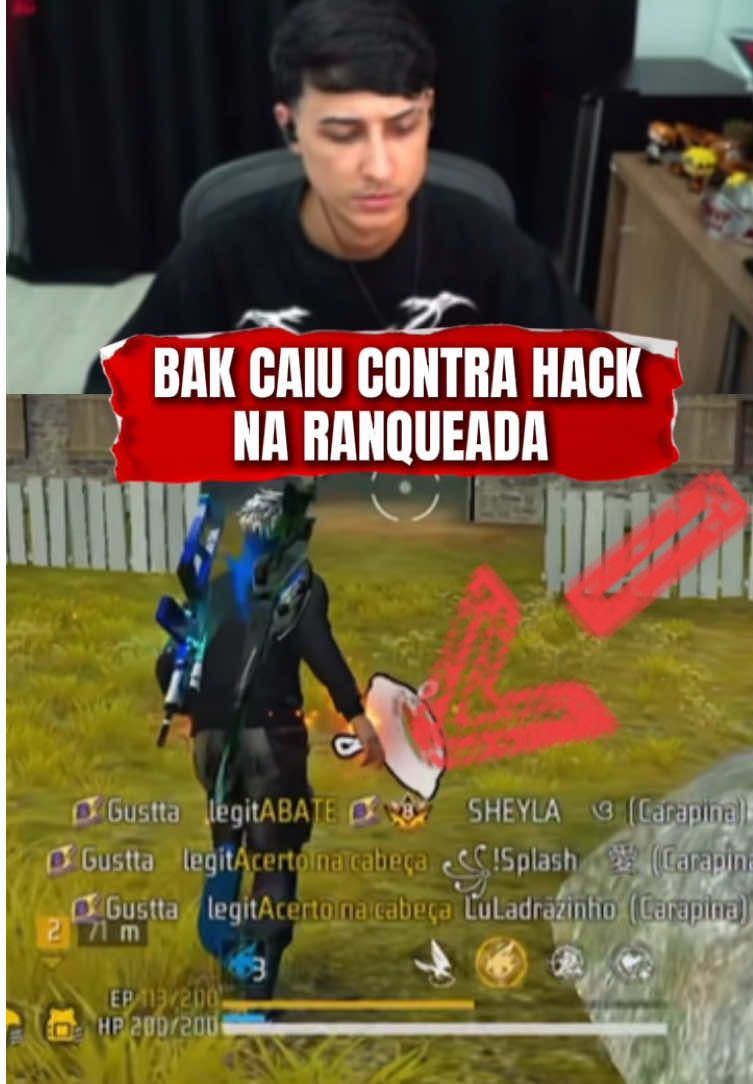 Bak caiu contra hack na ranqueada🤯 #clipsff #ffclips #bak
