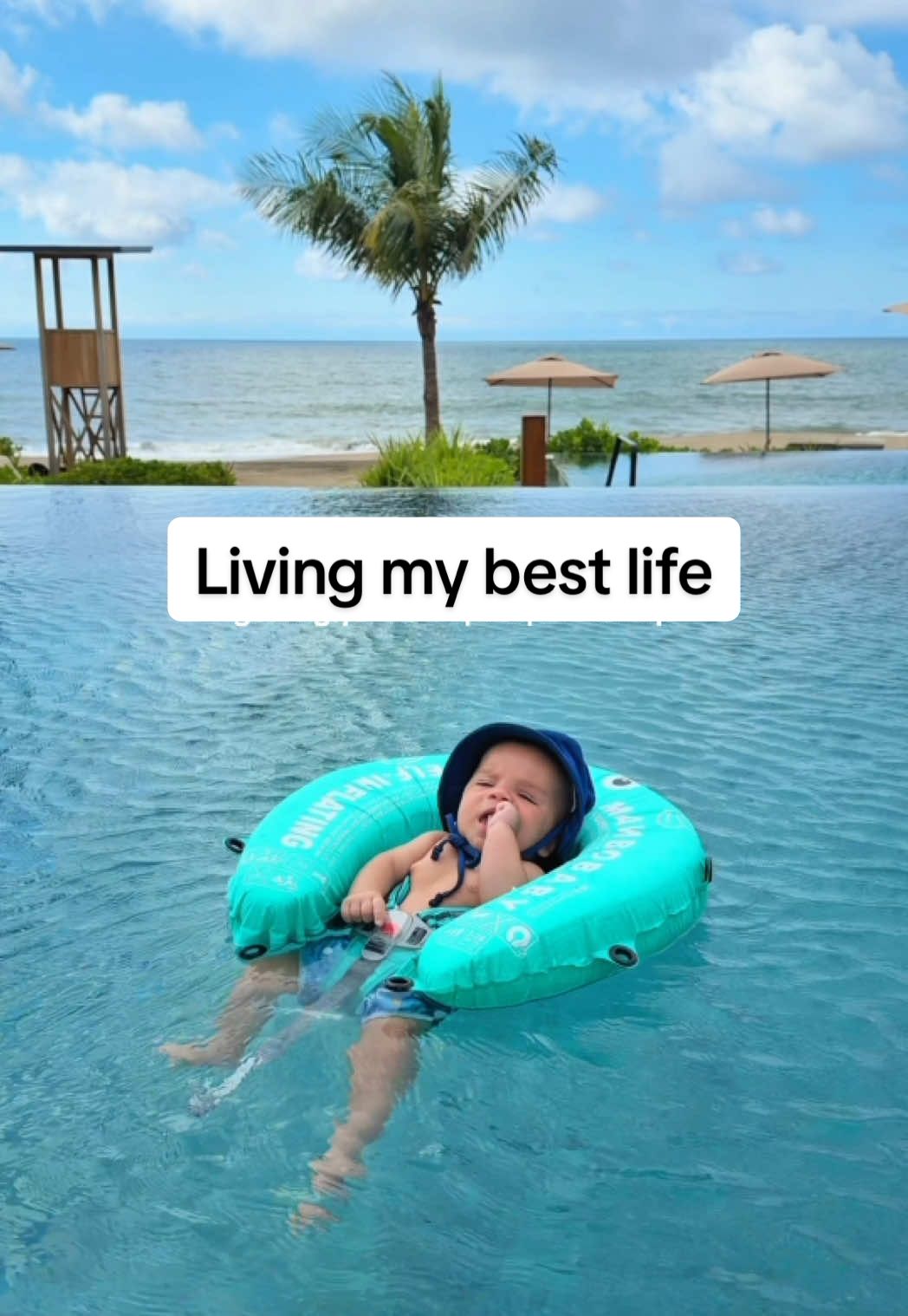 He’s living his best life, and I love that for him #familytime #baby #travelingwithbabies 