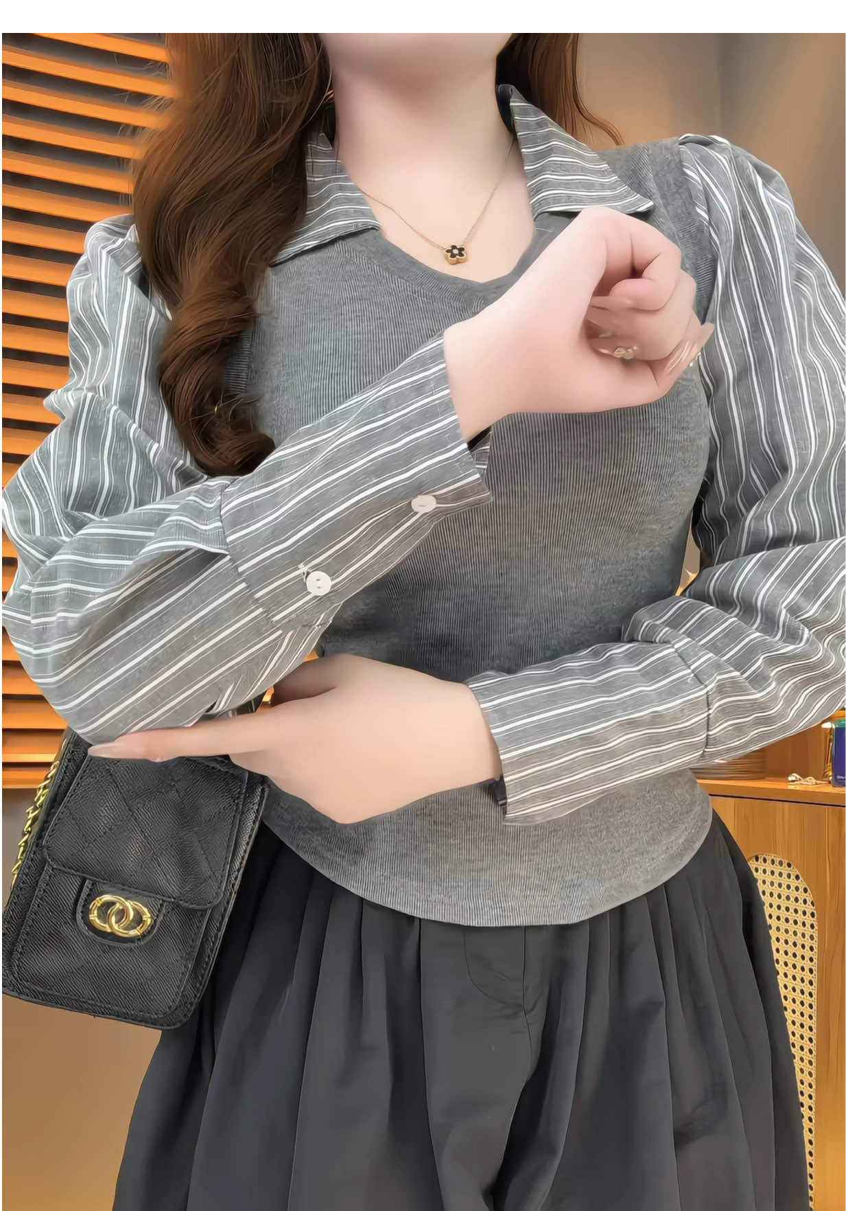 Áo sơ mi phối #xuhuong #aokieuhottrend #aokieu 