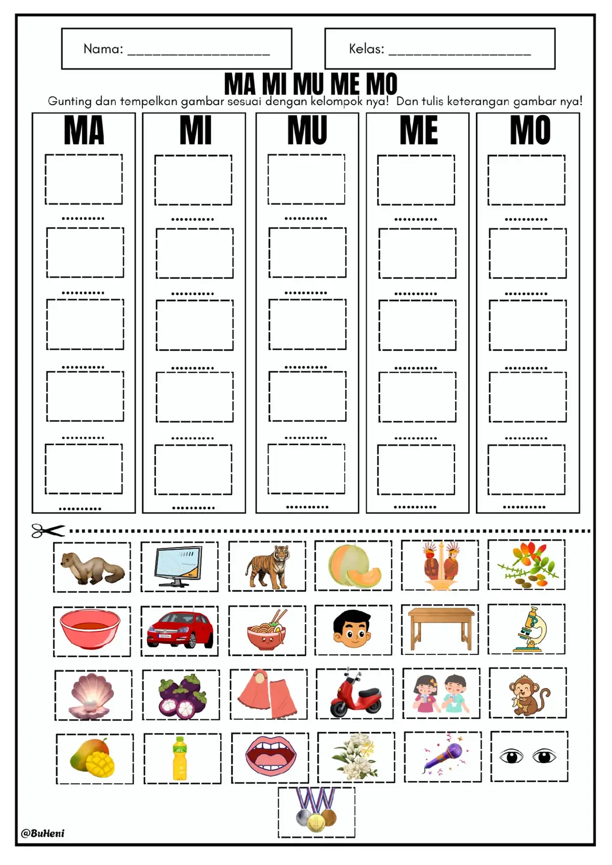 LKPD Bahasa Indonesia Bab 5 kelas 1 SD #buheniadiwerna #gurutegal #kelassatusd #bahasaindonesia #gurukontenkreator 