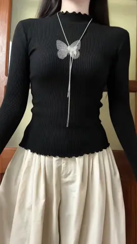 Áo len tăm giữ nhiệt cổ 3p viền bèo xinh #aolentam #aogiunhiet #aolenco3phan #thoitrangnu #xuhuong 