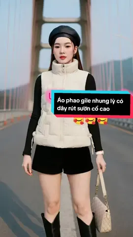 Áo phao gile nhung lỳ cổ cao có dây rút sườn xinh xỉu  #xinhfashion #aophaonuxinh #aokhoacnu #aogilephaonu #aogilenhungli 