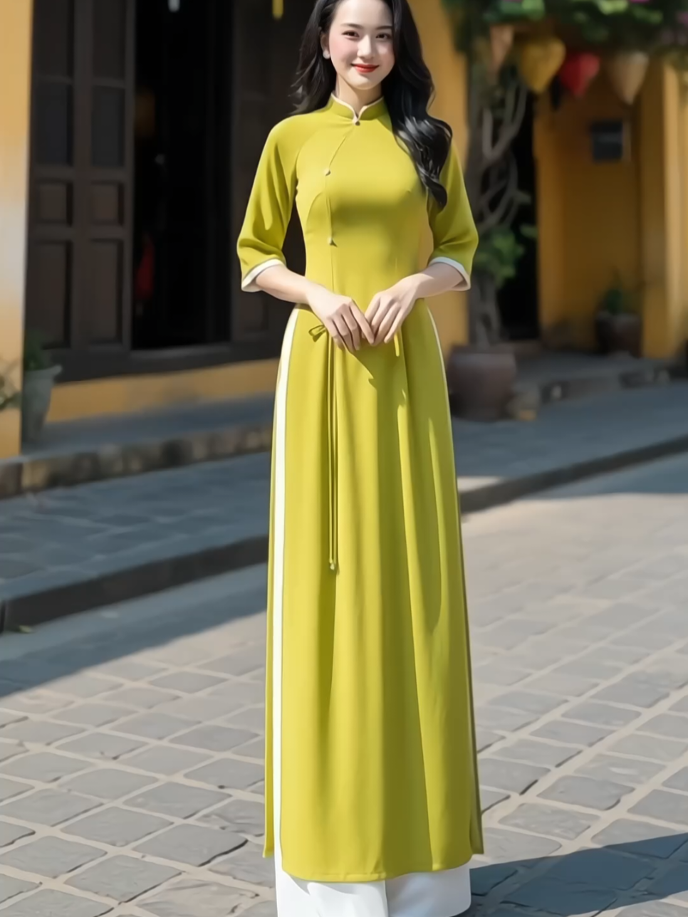 Áo dài truyền thống vải lụa mỹ cao cấp #aodaitruyenthong #aodaivietnam #aodaicachtan #aodaitet #xuhuong 