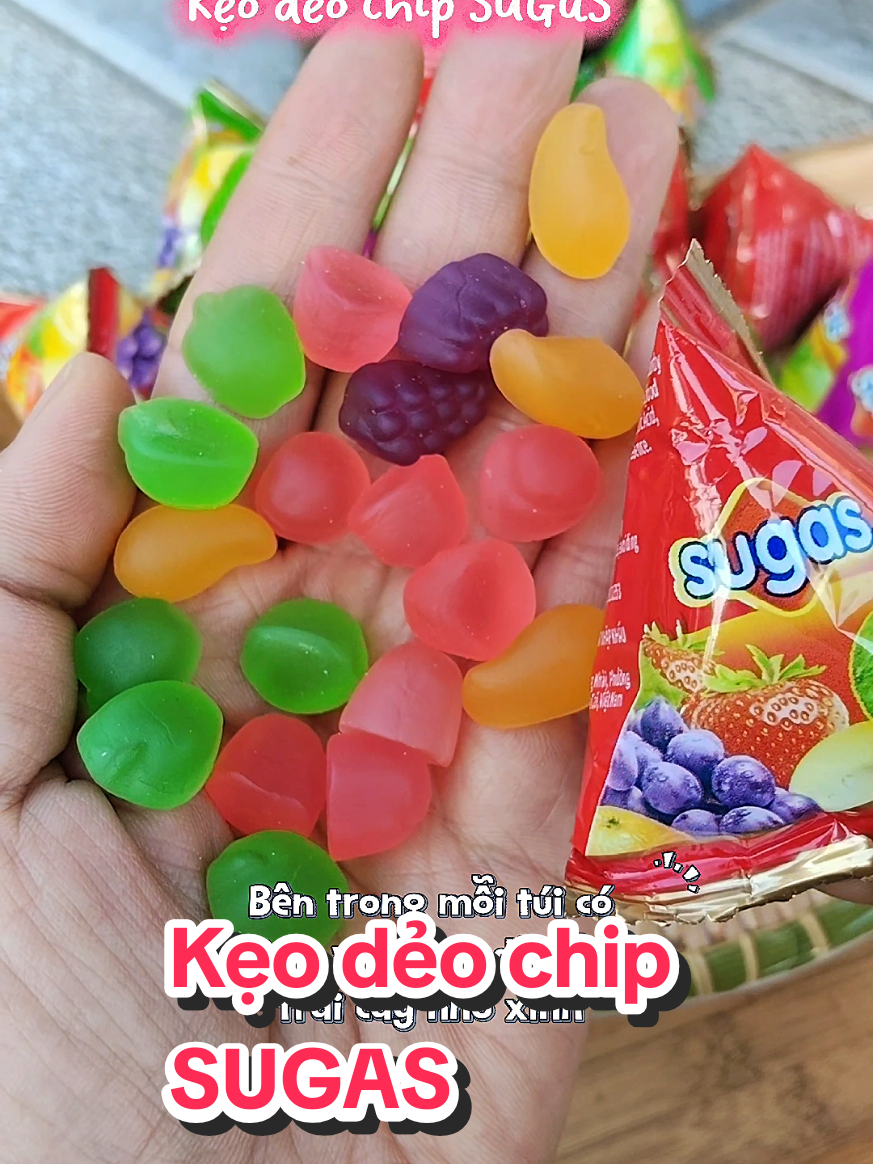 Kẹo dẻo chip SUGAS mix vị trái cây #kẹodẻo #anvat #mailoananvat #xuhuong #ancungtiktok 