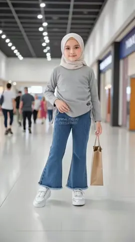 Setelan anak perempuan modern dengan desain kasual dan stylish, terdiri dari atasan kaos serut lengan panjang yang nyaman dipadukan dengan celana jeans cutbray berkualitas tinggi. Cocok untuk kegiatan sehari-hari, tampil modis, dan tetap sopan dengan pilihan warna menarik. #modalkontendoang  #SetelanAnakPerempuan #FashionAnakModern #KaosSerutJeansCutbray #OOTDAnakStylish @AMii 2702Diva'💃❤💞 