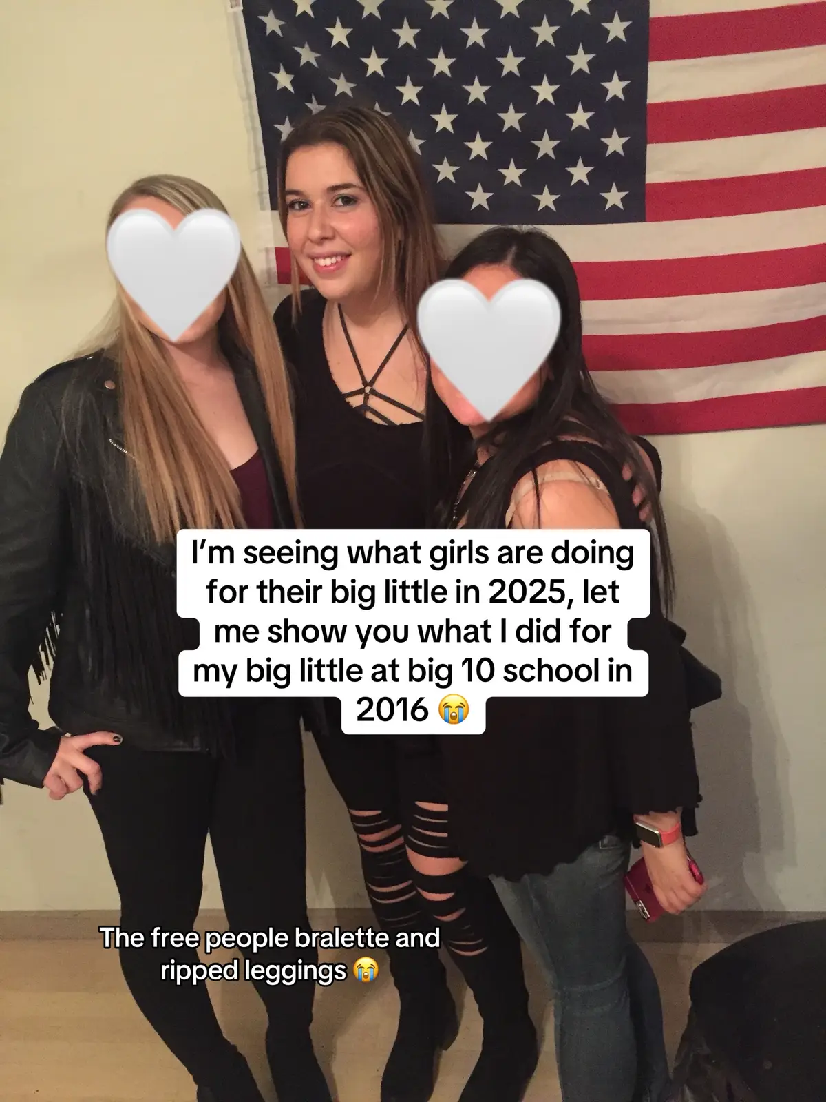 I’m crying at this. This was how the cheugy big little to cheugy bachelorette bride tribe pipeline started 😂 I covered their faces just bc no one wants to randomly see an old photo of themselves on the internet that they’re not expecting lol!! Simpler times #biglittle #ohiostate #sorority 