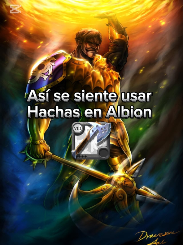 Así se siente usar hachas en Albion, 🗣️Soy Escanor el león 🦁 del orgullo 🪓#🤠memes🤠 #siganme_compartan_comenten_denlike🖤💙 