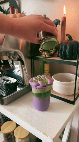 Ube Matcha Latte 💜💚✨ Matcha @matchakari  Ube Extract/Cup @Amazon  Milk/Heavy Cream @Horizon Organic  Vanilla syrup @Torani  Recipe 3 scoops matcha  2 oz warm water  Ice  6 oz milk 1/8 tsp Ube extract  1 oz milk Ube whipped cream  1/2 cup heavy cream 1/4 cup sugar  1/4 tsp Ube extract  #ubematcha #ube #matcha #matchalatte #matcharecipe 