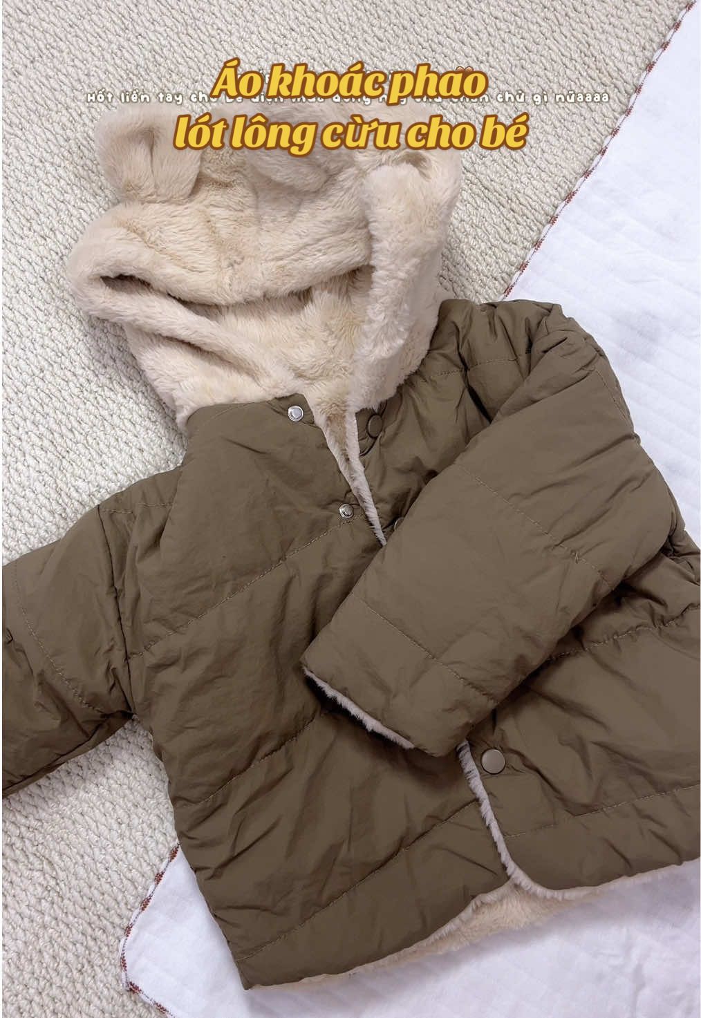 Đông về rồi, bé phải có áo khoác phao lót lông cừu giữ ấm nhaaaa 🤍🌧️❄️#aokhoacphaochobe #aophaochobe #aoamchobe #aokhoacchobe #aokhoaclotlongchobe 