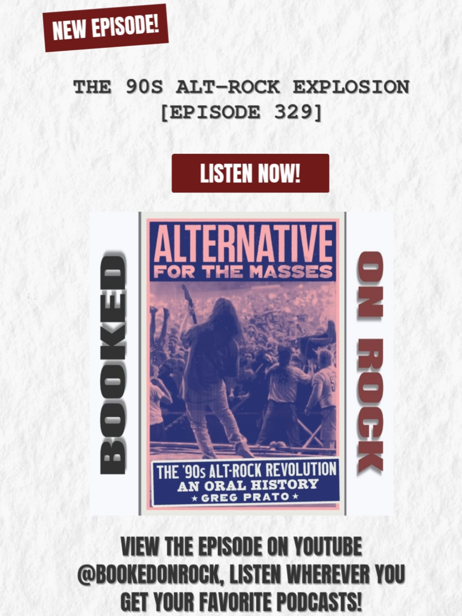 Get ready to dive into the alt-rock explosion of the 90s with author Greg Prato! From grunge to alternative, Prato breaks it all down in his latest book. Plus, he's got some big news for Ace Frehley and KISS fans! #AlternativeRock #AltRock #GrungeRock #BookedOnRockPodcast #GregPrato #BooksAboutAlternativeRock #BooksAboutGrungeRock #90sRock #MusicLiterature #RockMusicBooks #PodcastRecommendations #90sAlternative #IndieRock #RockAndRoll #GrungeMusic #MusicalTreasures #VintageRock #RockHistory #AltMusic