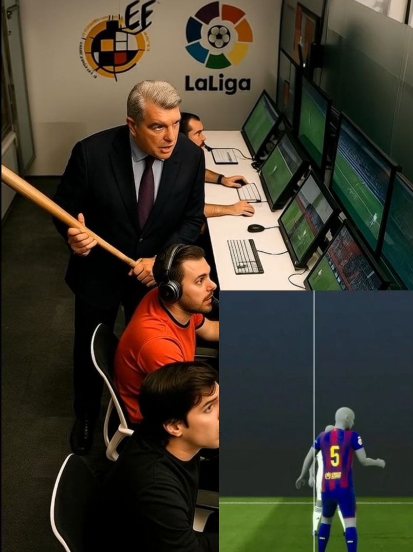 La sala del VAR al revisar el fuera de juego en el gol de Mbappe contra el Barcelona #barcelona #realmadrid #ElClasico #mbappe #var 