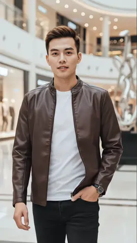 Áo khoác da nam cao cấp form ôm đẹp, trẻ trung năng động thanh lịch #aokhoacnam #aokhoacda 