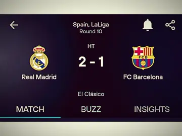 The first half ended 2-1  Who do you think will win? #match #football #realmadrid #Soccer #barcelona 
