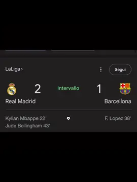 real madrid vs barcellona half time 2-1 🤍 #ElClasico #realmadridbarcellona #laliga #football
