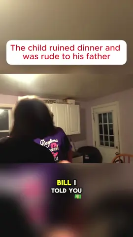 The child ruined dinner and was rude to his father #violette1st #williamtok #angrykid #crazykid #kids 