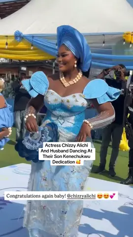 Actress Chizzy Alichi And Husband Dancing At Their Son Kenechukwu Dedication 🥰 