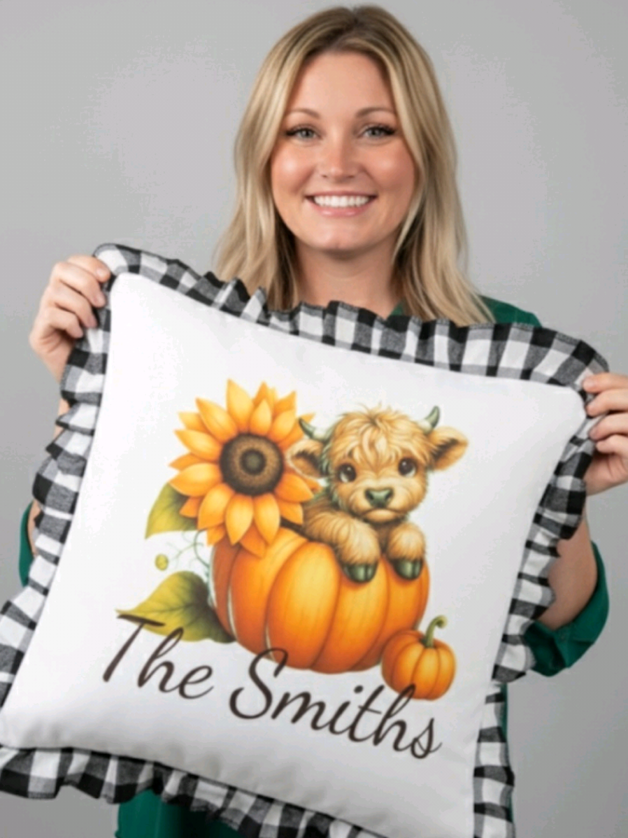 Let’s make a custom sublimation pillow cover together! 🧵💚 I’m showing exactly how I press this adorable fall design — perfect for your home décor, gifts, or craft booth. This “The Smiths” sunflower & pumpkin cow design is one of my favorites for fall farmhouse style! 🍂🐮 You can grab the blanks or finished pillows directly from my shop — so whether you’re a crafter who loves DIY or someone who wants it ready to display, I’ve got you covered. 💕 Follow for more sublimation tutorials, small business ideas, and product inspiration — and tag me if you make your own! #sublimationtutorial #pillowcover #fallhomedecor #sublimationblanks #custompillow                