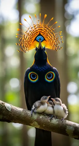 Mother bird Sheltering Her Chicks #nature #mother #birds #parrot #shorts 