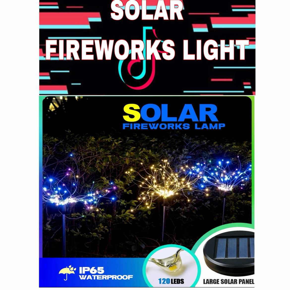 solar powered fireworks led light. #solarlight #christmaslight #fireworkslight 