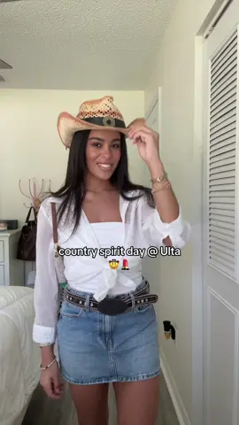 not our usual uniform but I think I nailed it @Ulta Beauty #ulta #ultabeauty #cowgirlcore #countryday #SpiritDay 