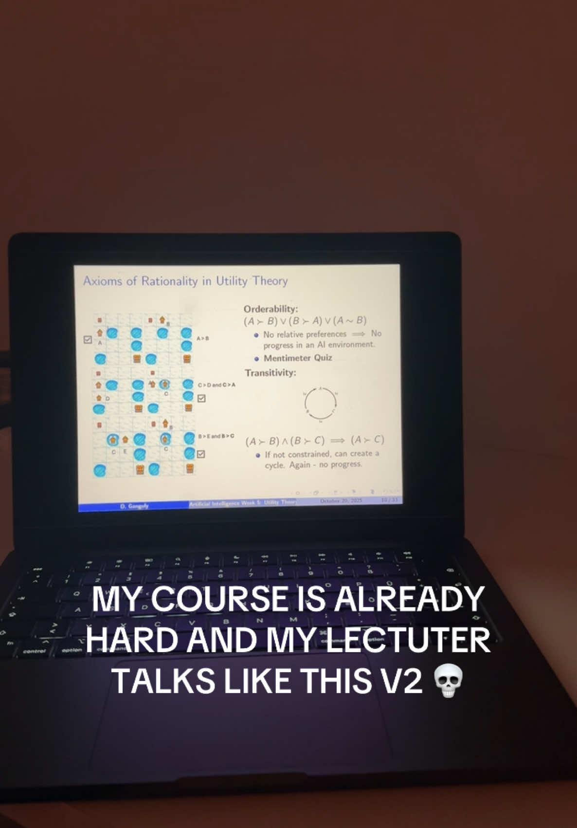 Understanding orderability of the events in utility theory #student #uni #computerscience #university #lectures 