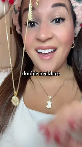 Basically buy one necklace and get two! Such a cute initial necklace. I wear mine together 🫶🏽 #necklace #jewelery #tiktokshopping #tiktokshop #tiktokshopblackfriday 